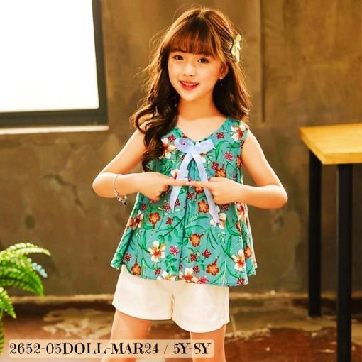 Picture of MDL02114 :: Size:6-7 Years :: Girls Top And Shorts Set