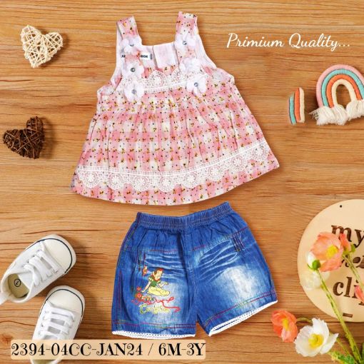 Picture of MDL02135 :: Size:6-9 Months :: Girls Top And Shorts Set