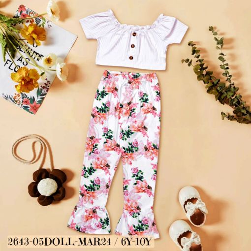 Picture of MDL02165 :: Size:5-6 Years :: Girls Top And Palazo Set